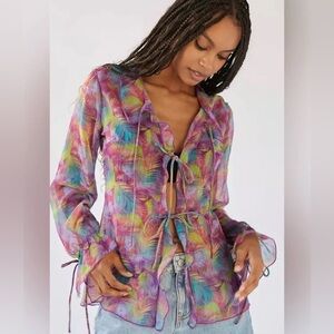 Urban Outfitters Purple Front Tie Top